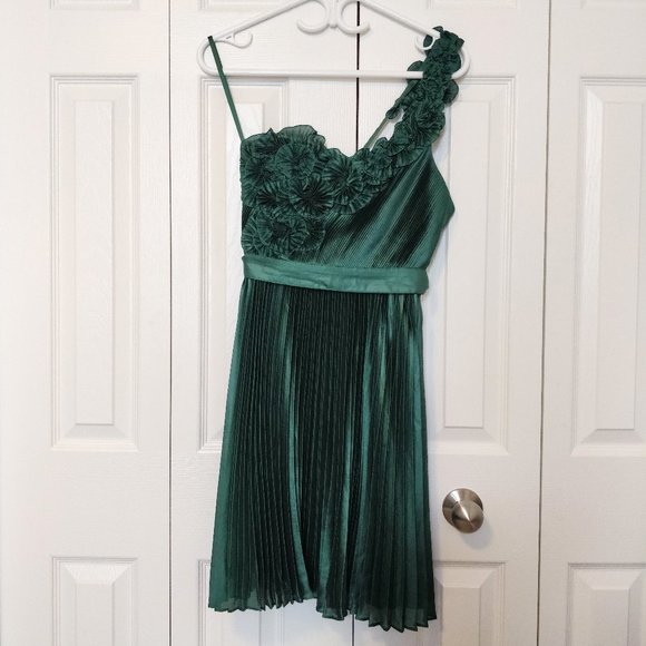 BCBGMaxAzria Dresses & Skirts - BCBG MaxAzria Green Pleated Formal Prom Dress